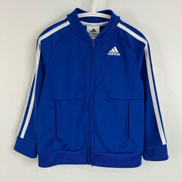Adidas Toddler Size 3T Blue Full Zip Activewear Jacket Tracksuit Unisex Boy Girl - Picture 10 of 12